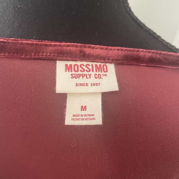 Y2K MOSSIMO Burgundy Crushed Velvet Dress Sz M Whimsigoth Surplice Flare Sleeves - Picture 5 of 8